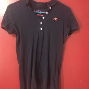 Navy blue shirt sleeve polo